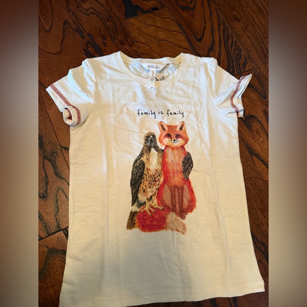 Matilda Jane Cream Tee with Fox and Hawk Print